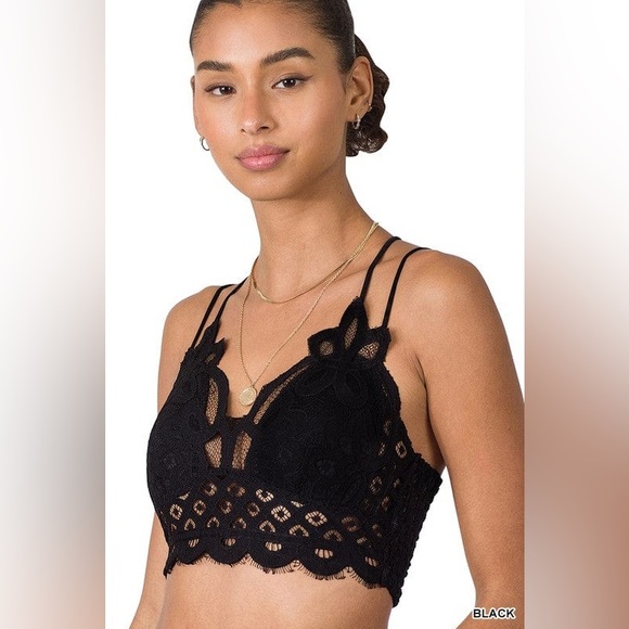 NEW! PLUS SIZE! Zenana Adeline Crochet Lace Bralette - Picture 3 of 9
